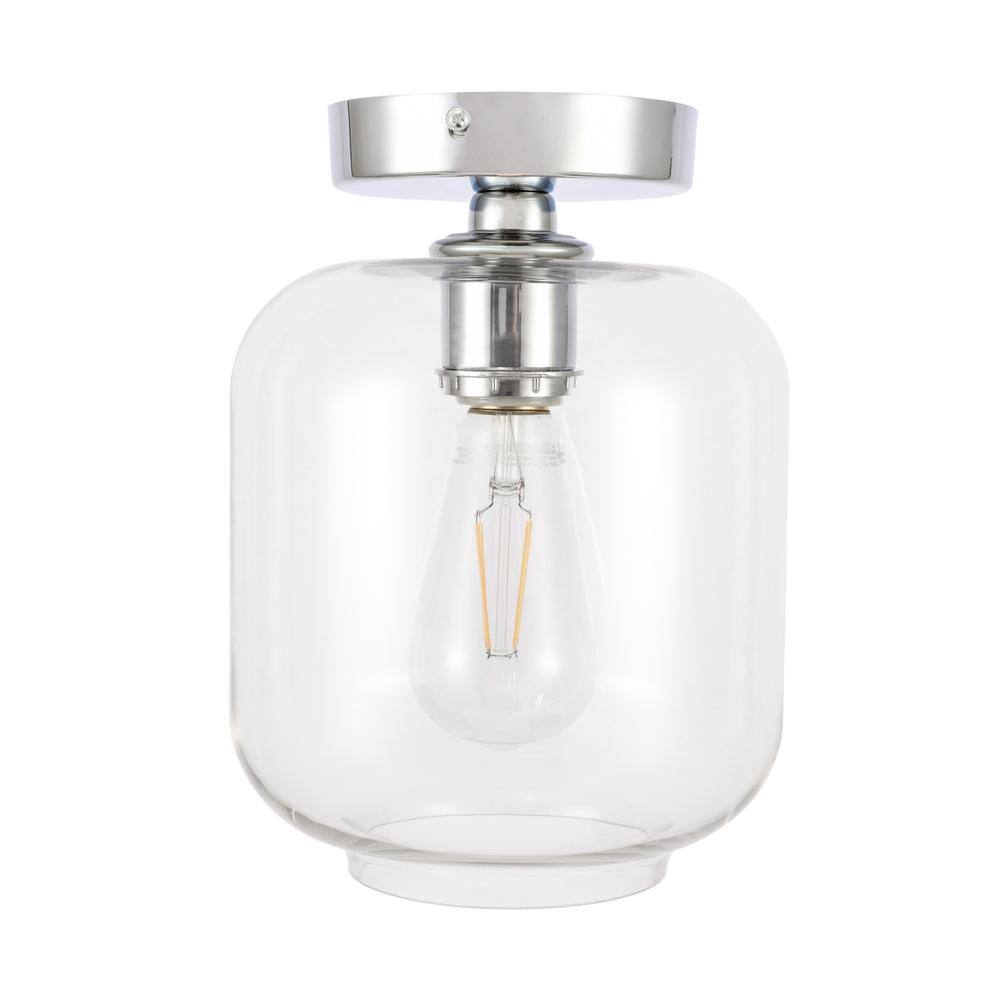 Alt View 8. Living District - Collier 1 light Chrome and Clear glass Flush mount - Chrome And Clear Glass.