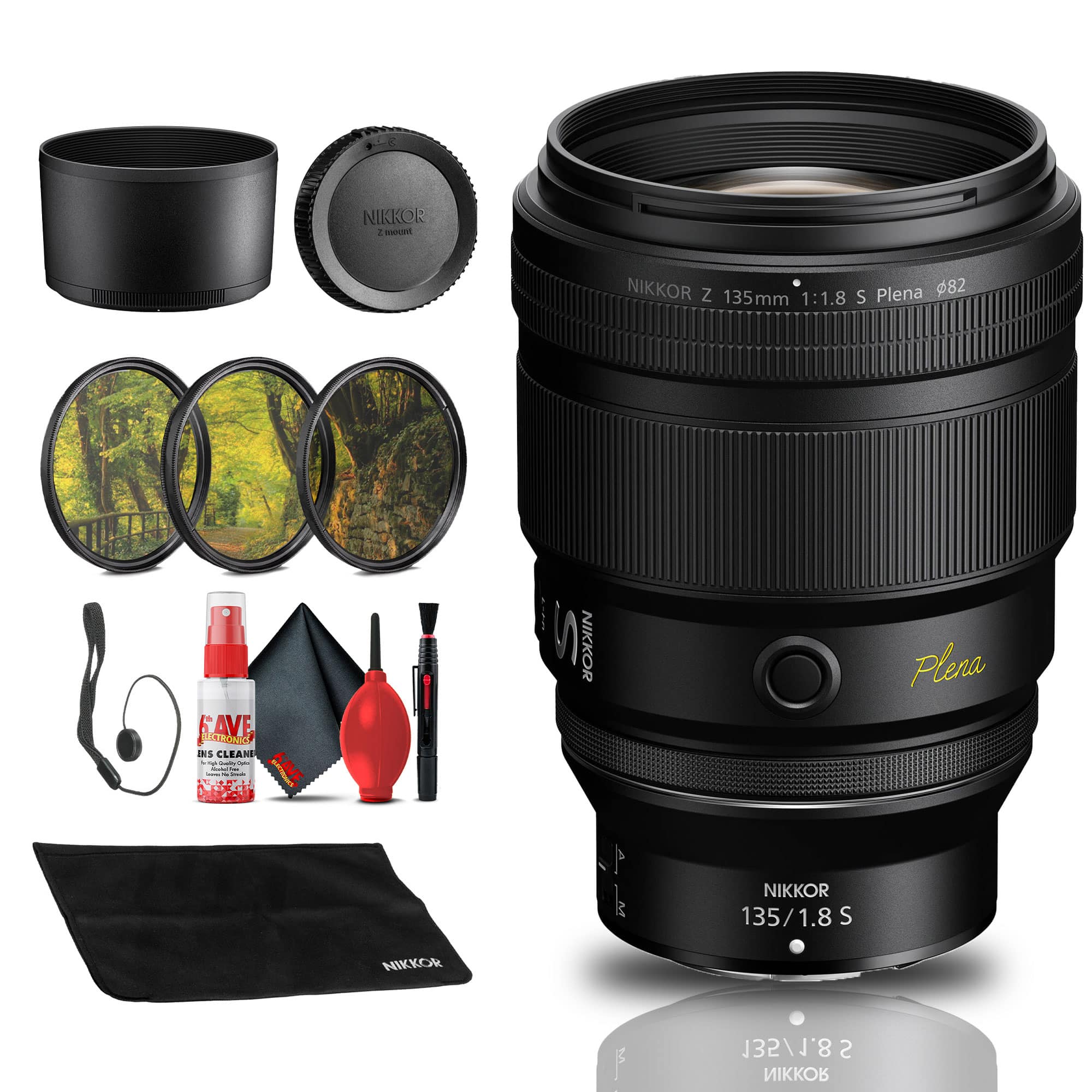 Bundle - Nikon - NIKKOR Z 135mm f/1.8 S Plena Lens (20123) + Filter Kit + Cap Keeper  - - Black