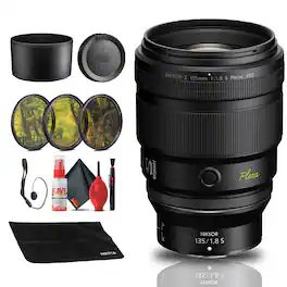 Nikon - NIKKOR Z 135mm f/1.8 S Plena Lens (20123) + Filter Kit + Cap Keeper - Bundle - Black
