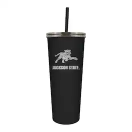 Great American Products - Black Jackson State Tigers 24oz. Mascot Logo Skinny Tumbler - Multicolor