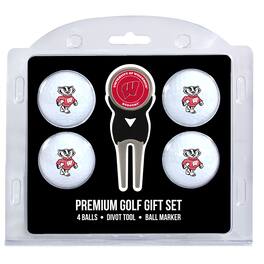 Team Golf - Wisconsin Badgers 4-Ball Gift Set - Multicolor
