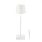 Front. Globe Electric - 15" Portable LED Table Lamp with Rechargeable Battery and Included Charging Cable - Matte White.