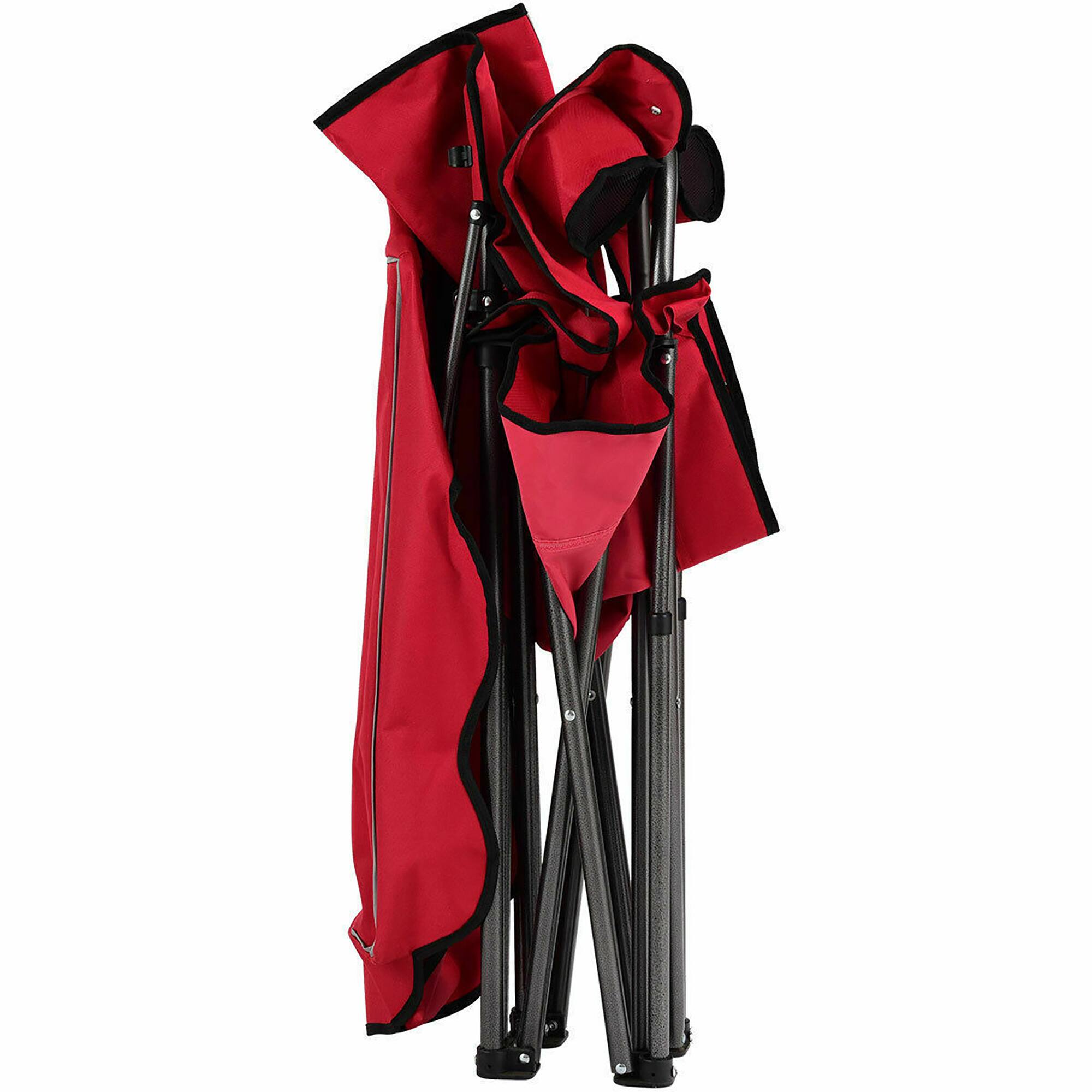 Alt View 9. Costway - Costway Portable Folding Beach Canopy Chair W/ Cup Holders Bag Camping Hiking Outdoor - Red.