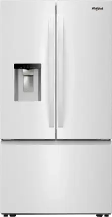 Front. Whirlpool - 29.58 cu. ft. French Door Bottom Freezer Refrigerator with More space with Family-Sized Capacity - White.