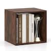 Front. Costway - Costway 1 PCS Cube Storage Organizer Stackable Open Book Shelf for Small Space Storage System - Brown.