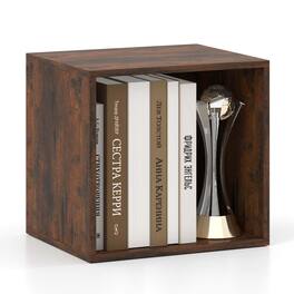 Costway - 1 PCS Cube Storage Organizer Stackable Open Book Shelf for Small Space Storage System - Brown