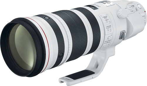 Angle View: Canon - EF 200-400mm f/4L IS USM Super Telephoto Lens for Most EOS SLR Cameras - White