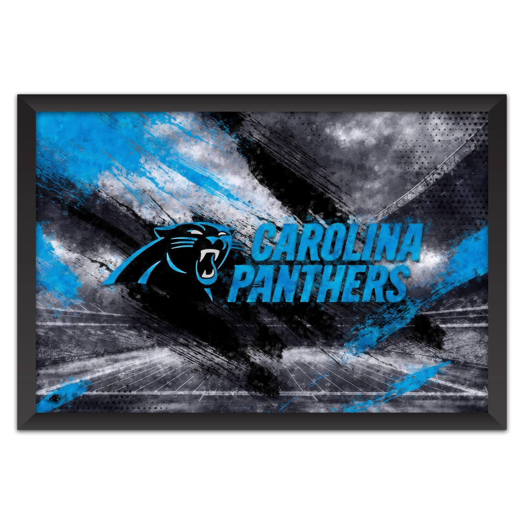 Carolina Panthers 27" x 39" Brush Stroke Logo Framed Art Print