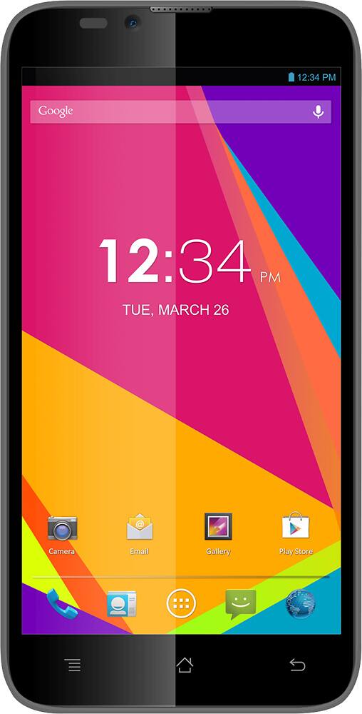 Front. BLU - Dash 5.5 4G Cell Phone (Unlocked) - Gray.