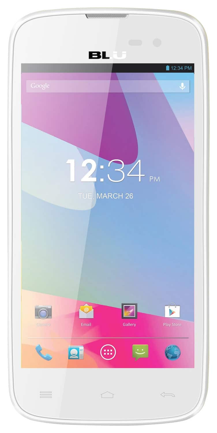 Front. BLU - Neo 4.5 4G Cell Phone (Unlocked) - White.