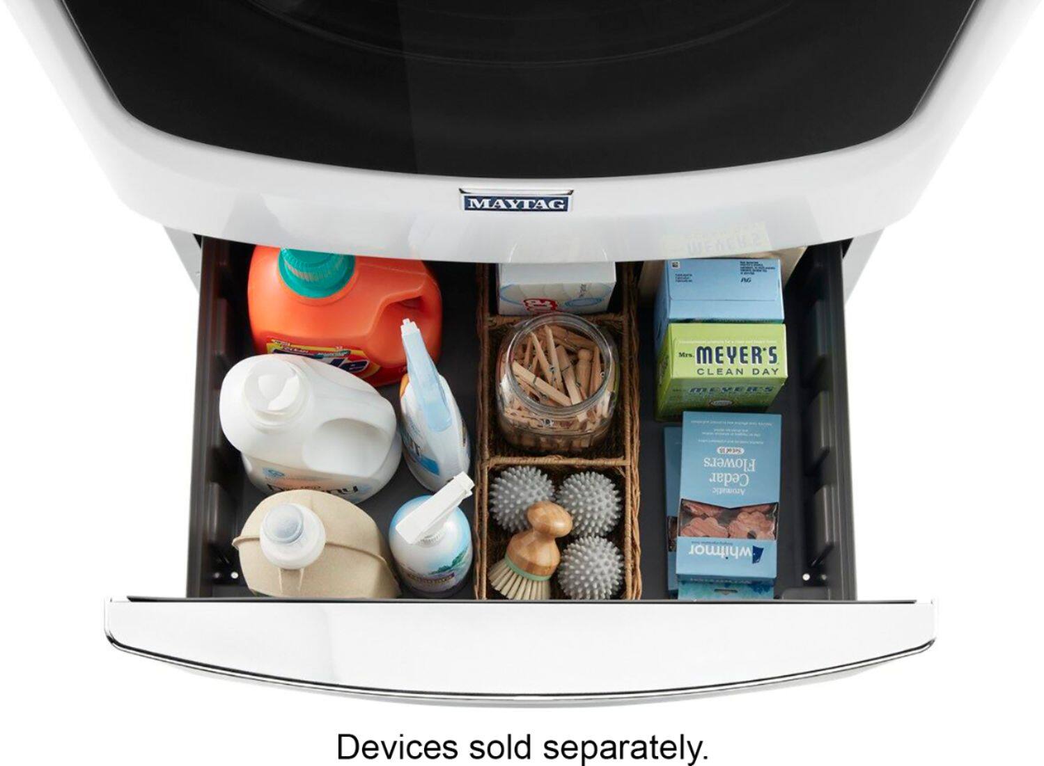 Alt View 14. Maytag - Washer/Dryer Laundry Pedestal with Storage Drawer - White.