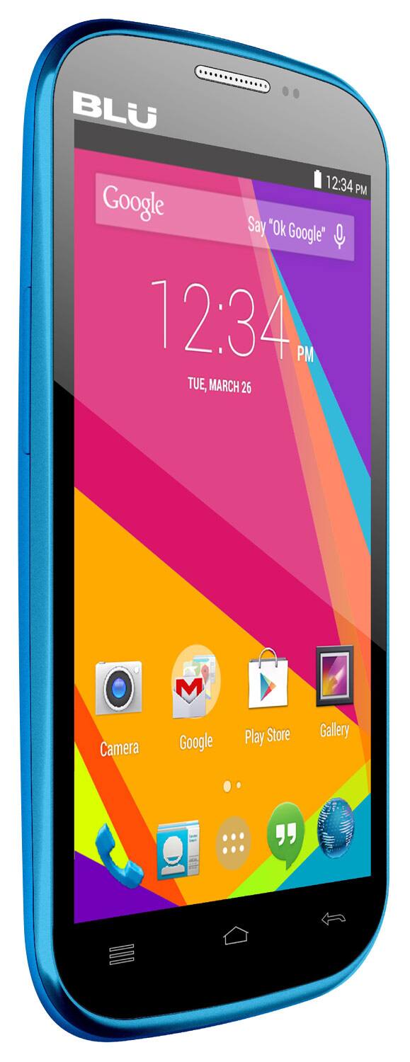 Front. BLU - Studio 5.0 K Cell Phone (Unlocked) - Blue.