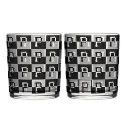 Logo Brands - Pittsburgh Pirates Two-Pack 12oz. Gridiron Stained Rocks Glass Set - Multicolor