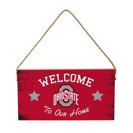 Evergreen Enterprises - Ohio State Buckeyes 6" x 11" Welcome Home Wood Wall Sign with Rope Hanger - Multicolor