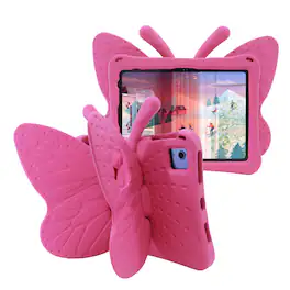 Dteck - For Apple iPad (A16) 11" 2025 /10th Gen 2022 Kid Case Butterfly Kickstand Light EVA Full Body Drop Protective Cover - Rose
