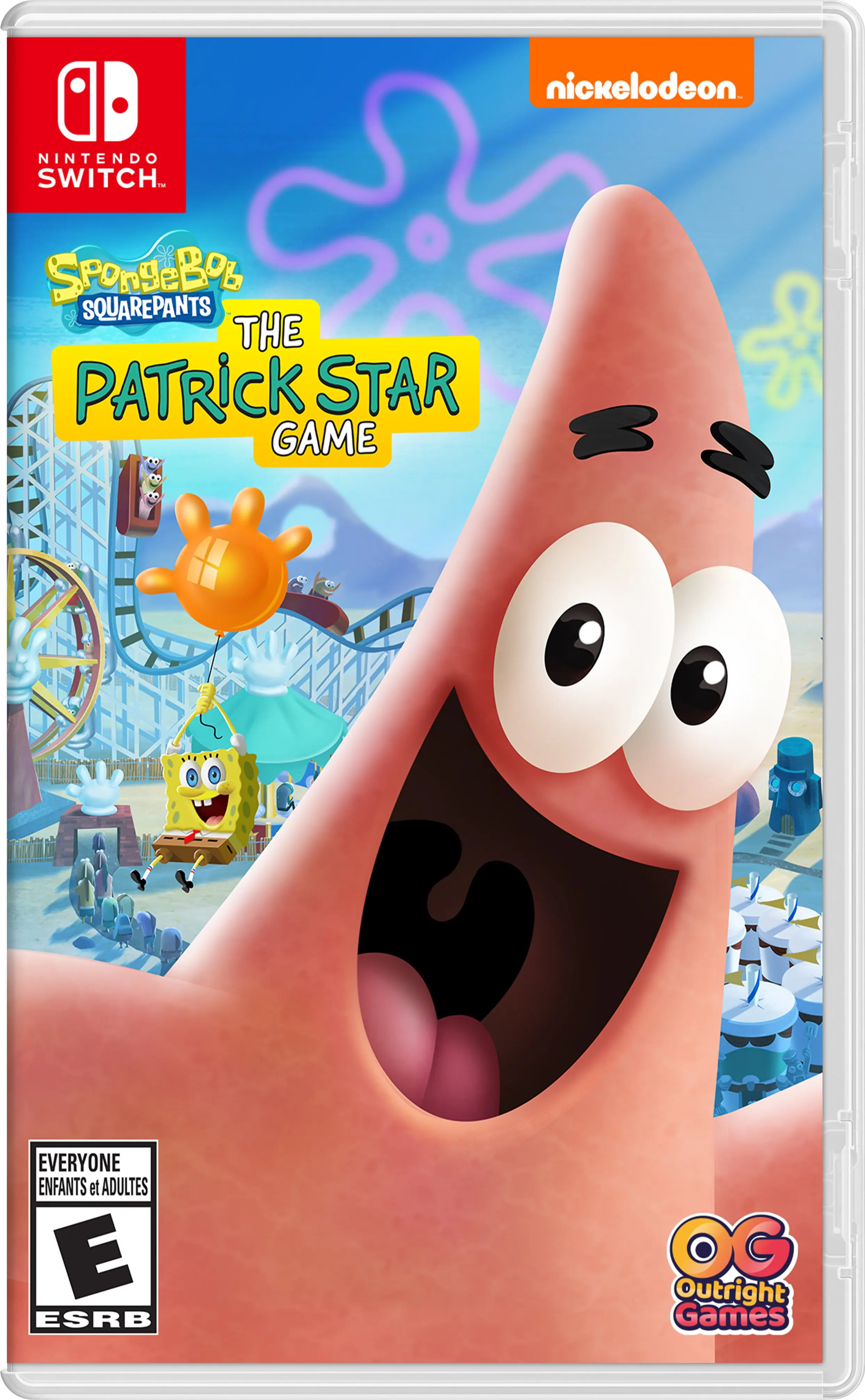 "Nickelodeon Nintendo Switch The Patrick Star Game Everyone Enfants et Adultes E ESRB OG Outright Games." - E (Everyone)