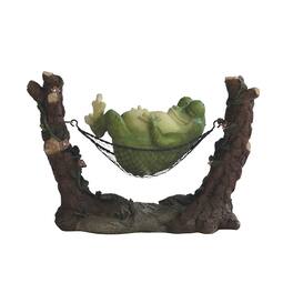 FC Design - 6"H Frog Relaxing on Hammock Funny Animal Figurine Statue Office Desk Tabletop Home Decor Gift - Multi-Color