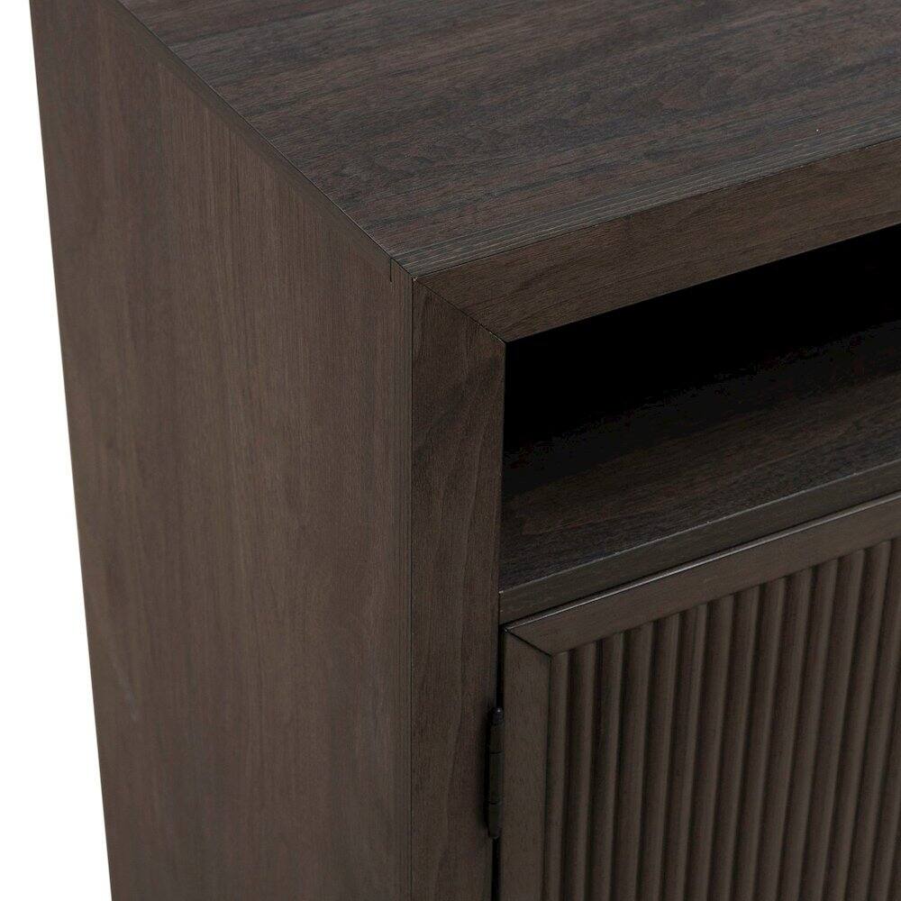 Alt View 6. Liberty Furniture Industries - Modern Edge Bedroom Bedside Chest w/ Charging Station USB-A USB-C - Caffe - Caffe Brown.