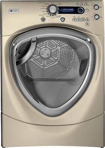 Front Standard. GE - Profile 7.5 Cu. Ft. Steam Electric Dryer - Champagne.