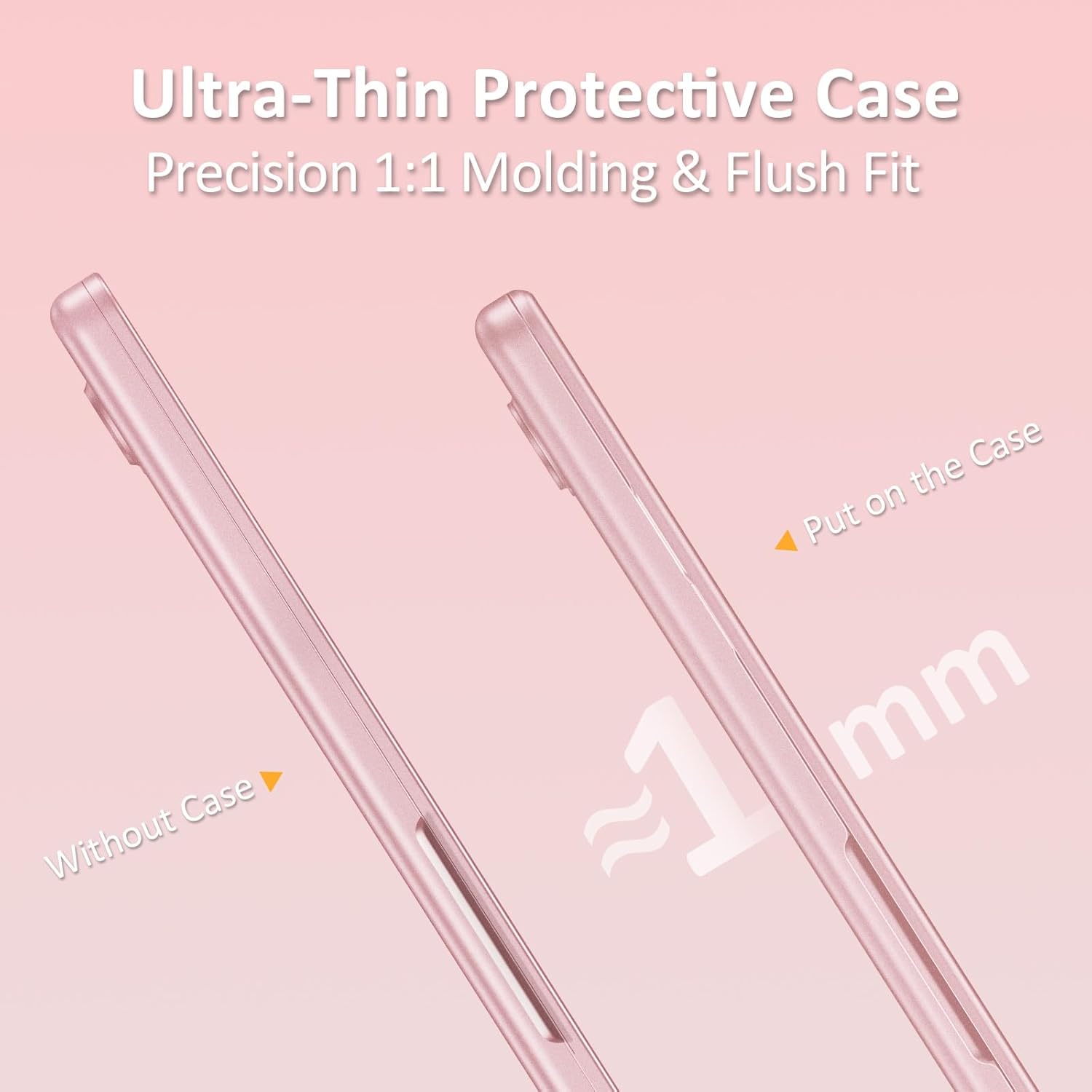 Ultra-Thin Protective Case  
Precision 1:1 Molding & Flush Fit  

Without Case  
Put on the Case  
≈1 mm
