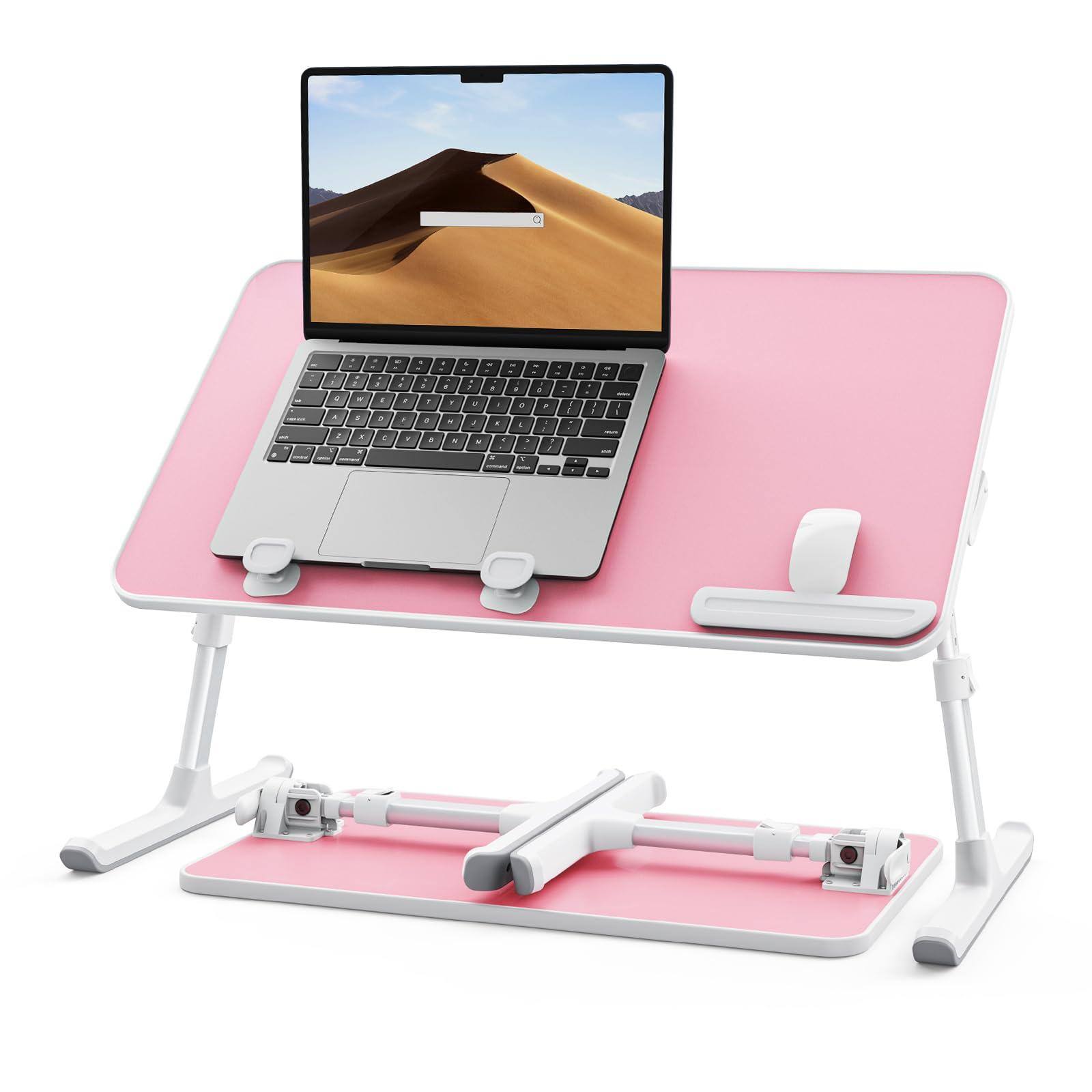 Front. Stylel Star - SAIJI Height & Angle Adjustable Laptop Stand for Bed, Lap Desk Bed Tray Table, Light Weight Foldable Portable Laptop ... - Pink.