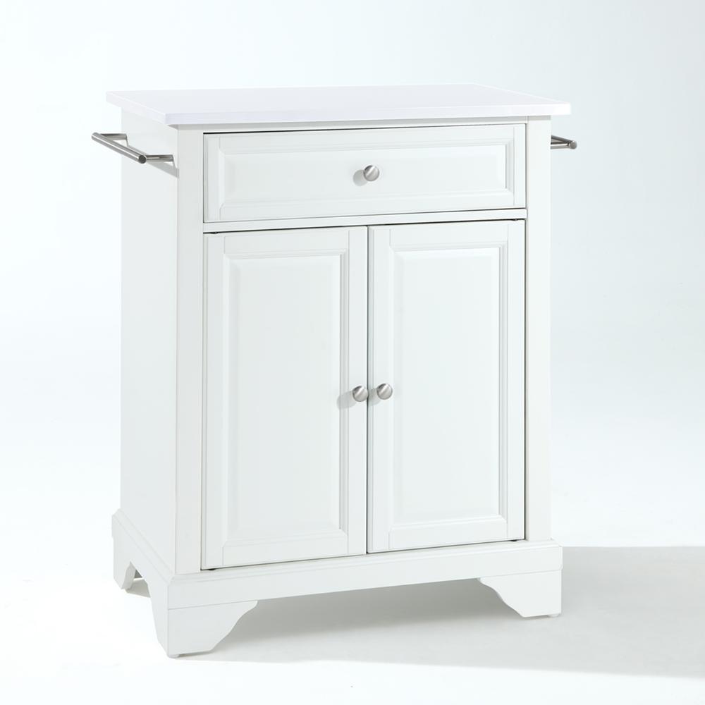 Alt View 1. Crosley Furniture - Lafayette Stone Top Portable Kitchen Island/Cart - White.