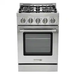 Unique Appliances - Off-Grid 24 in. Wide 4 Burner 3.75 Cu. Ft. Freestanding LP Gas Range with Waist-High Broiler and Manual Clean - Stainless Steel