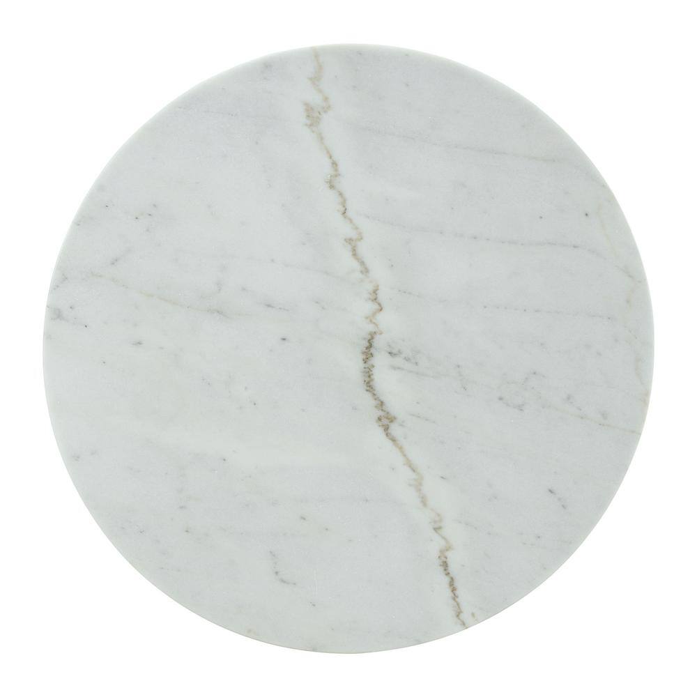 Angle. FurniFact - White Marble Top Counter Height Dining Table - White/ Gun Metal.