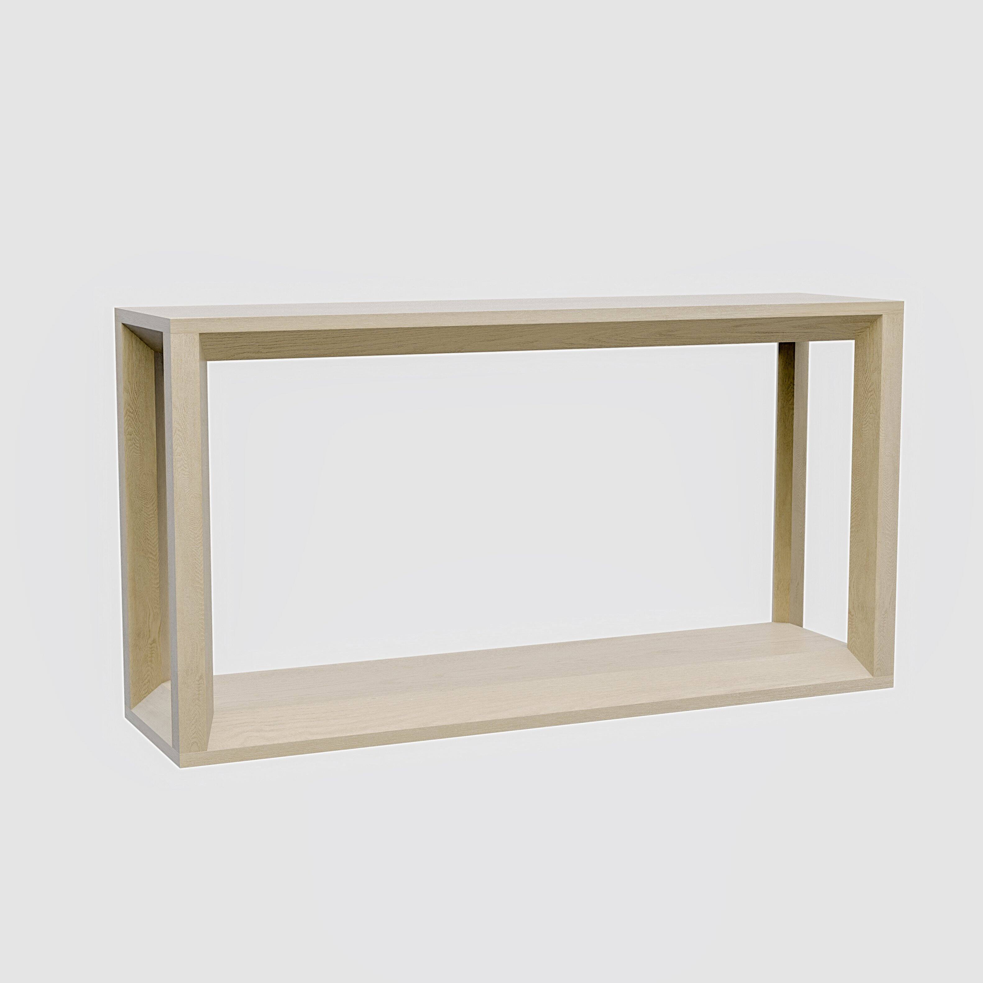 Alt View 6. Loheer - Loheer Console Table, 60 Inch Oak Wash Sofa Table with Open Shelf, Narrow Entryway Table Behind Couch for Living Room - Imitative Oak.