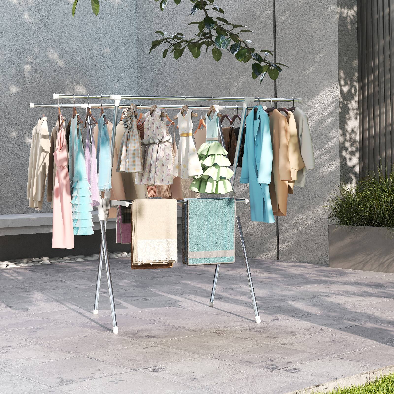 Alt View 8. Sugift - Clothes Drying Rack Portable Folding Dryer Hanger Drying Stand for Clothes - Silver.