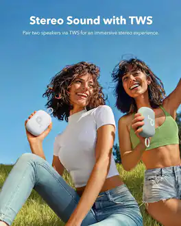 Soundcore - by Anker Select 4 Go IP67 Waterproof-Dustproof Floatable Ultra-Portable Bluetooth Speaker with 20H Playtime - White