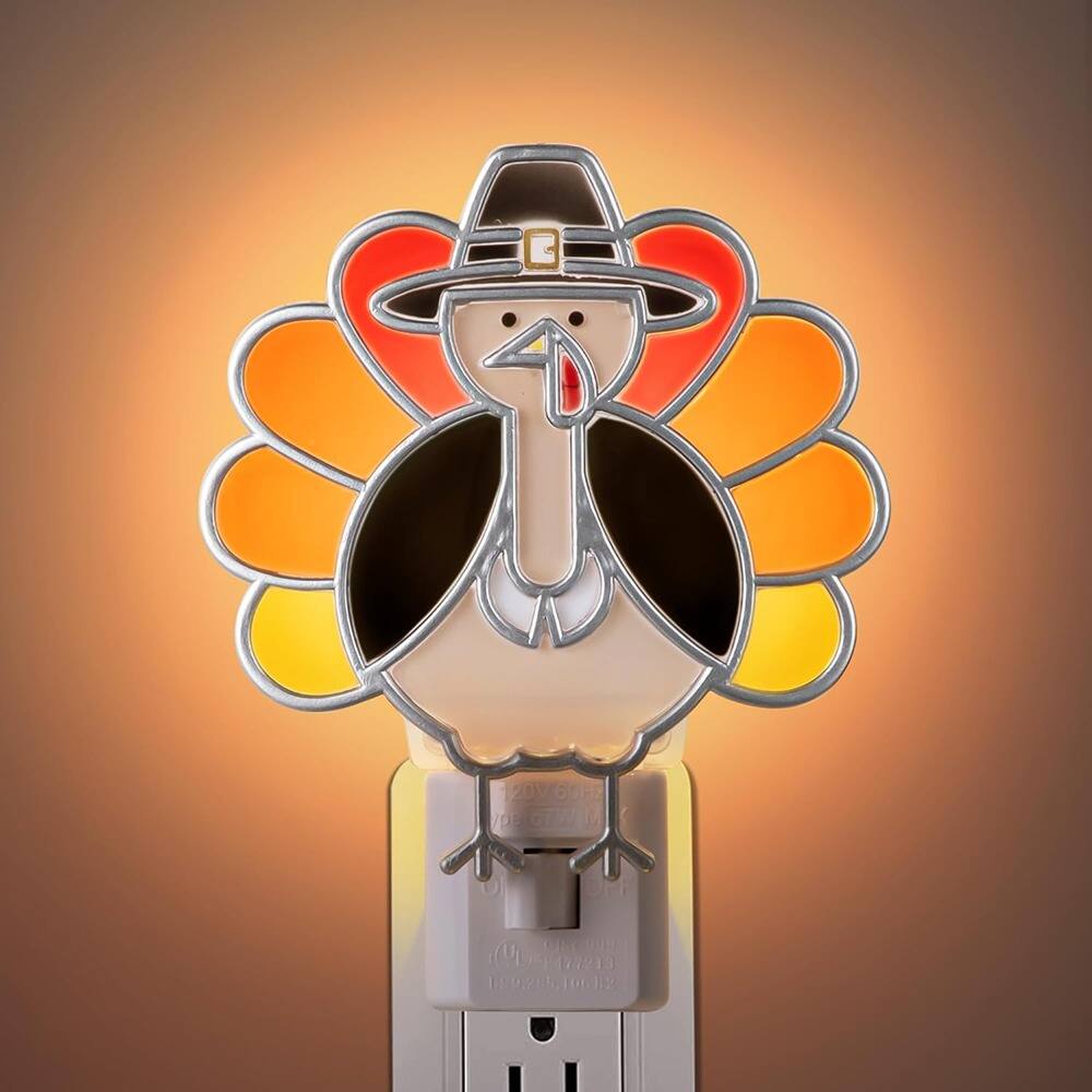 ACJPR - Turkey Plug-In LED Night Light, Bright Fall Holiday Décor - Orange