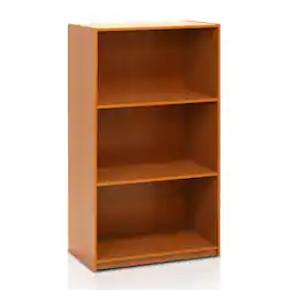 Hivvago - Modern 3-Shelf Bookcase - Light Cherry Wood Finish