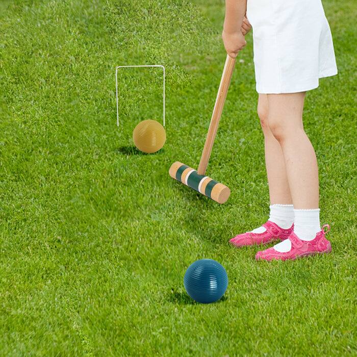 Alt View 2. GSE Games & Sports Expert - Six Player Croquet Set with Classic Wooden Mallets, Colored Balls, Sturdy Carrying Bag for Adults & Kids - Multicolor.