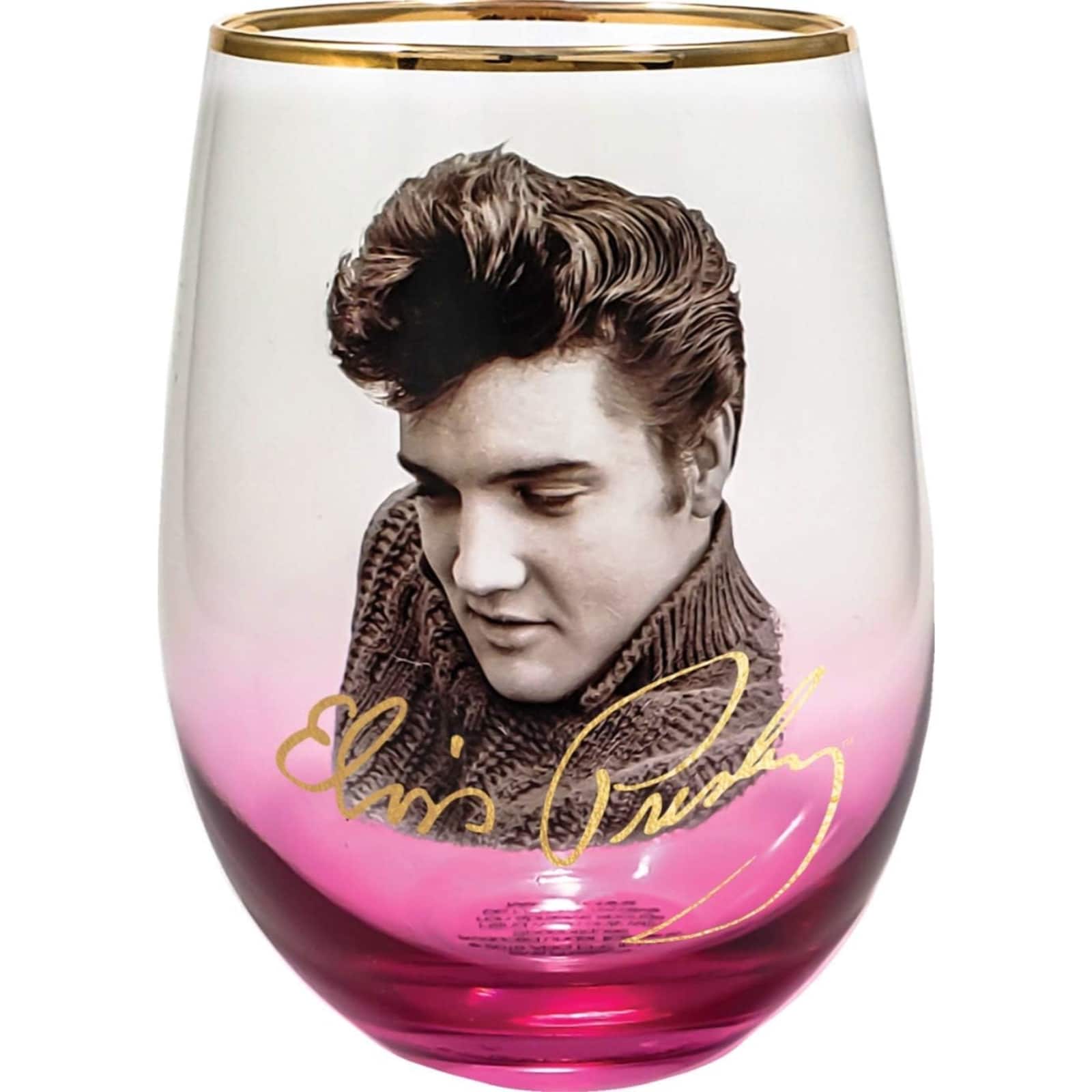 Spoontiques - Elvis Presley Stemless Wine Glass 20 ounce - Purple