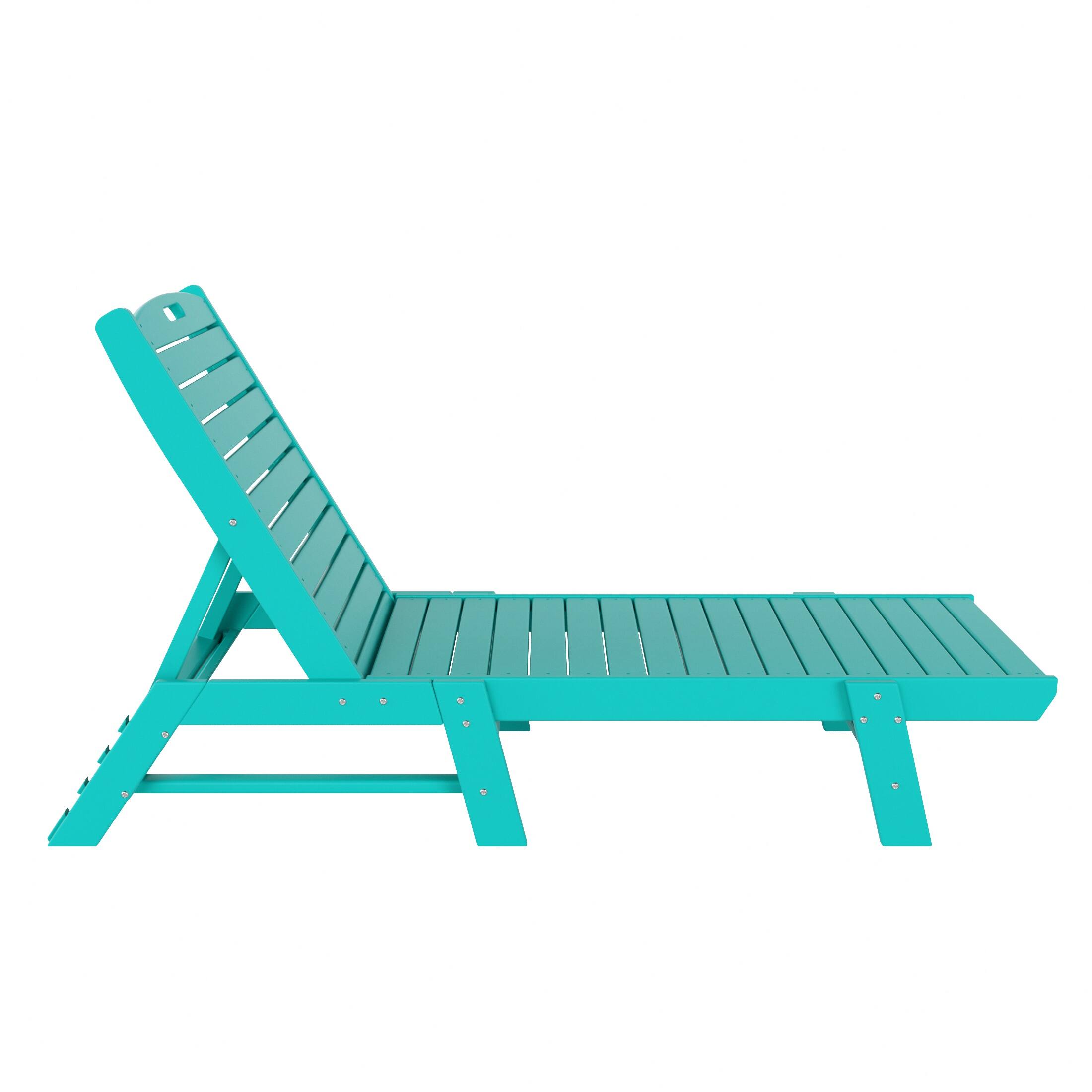Back. WestinTrends - WestinTrends Malibu Poly Reclining Outdoor Patio Chaise Lounge Chair Adjustable - Turquoise.