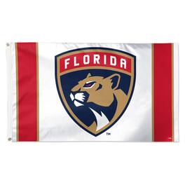 WinCraft - Florida Panthers 3' x 5' Vertical Stripe Deluxe Single-Sided Flag - White