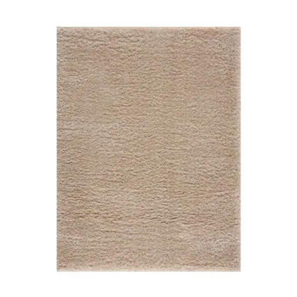 Front. HTUTWOO - Polyester Shag Area Rug - Cream 5x7, Machine Woven Plush Rug, High Pile 0.75", Soft Pile for High-Traffic Areas - Cream.