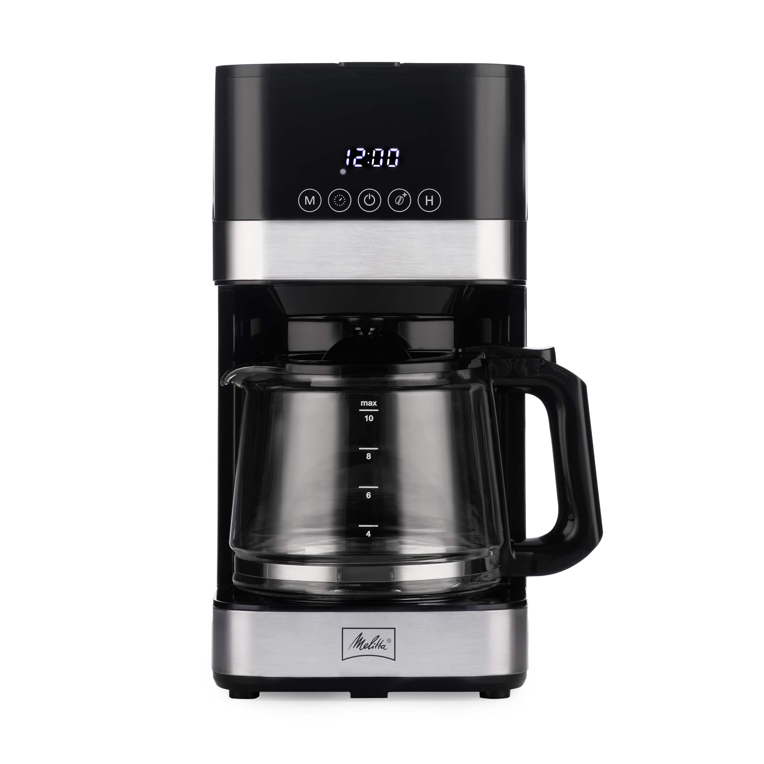 Melitta - Aroma Tocco 10-Cup Drip Coffee Maker with Glass Carafe and Touch Control Display - Black