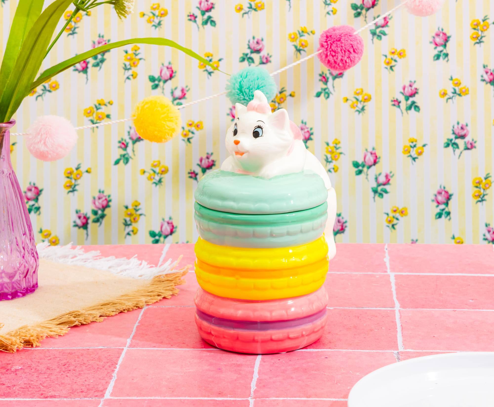 Alt View 3. Silver Buffalo - Disney The Aristocats Marie Macarons 6-Inch Sculpted Ceramic Snack Jar - Multi-Colored.