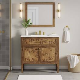 Elysian Bathroom Vanity Basin Included by Modway - White Brown