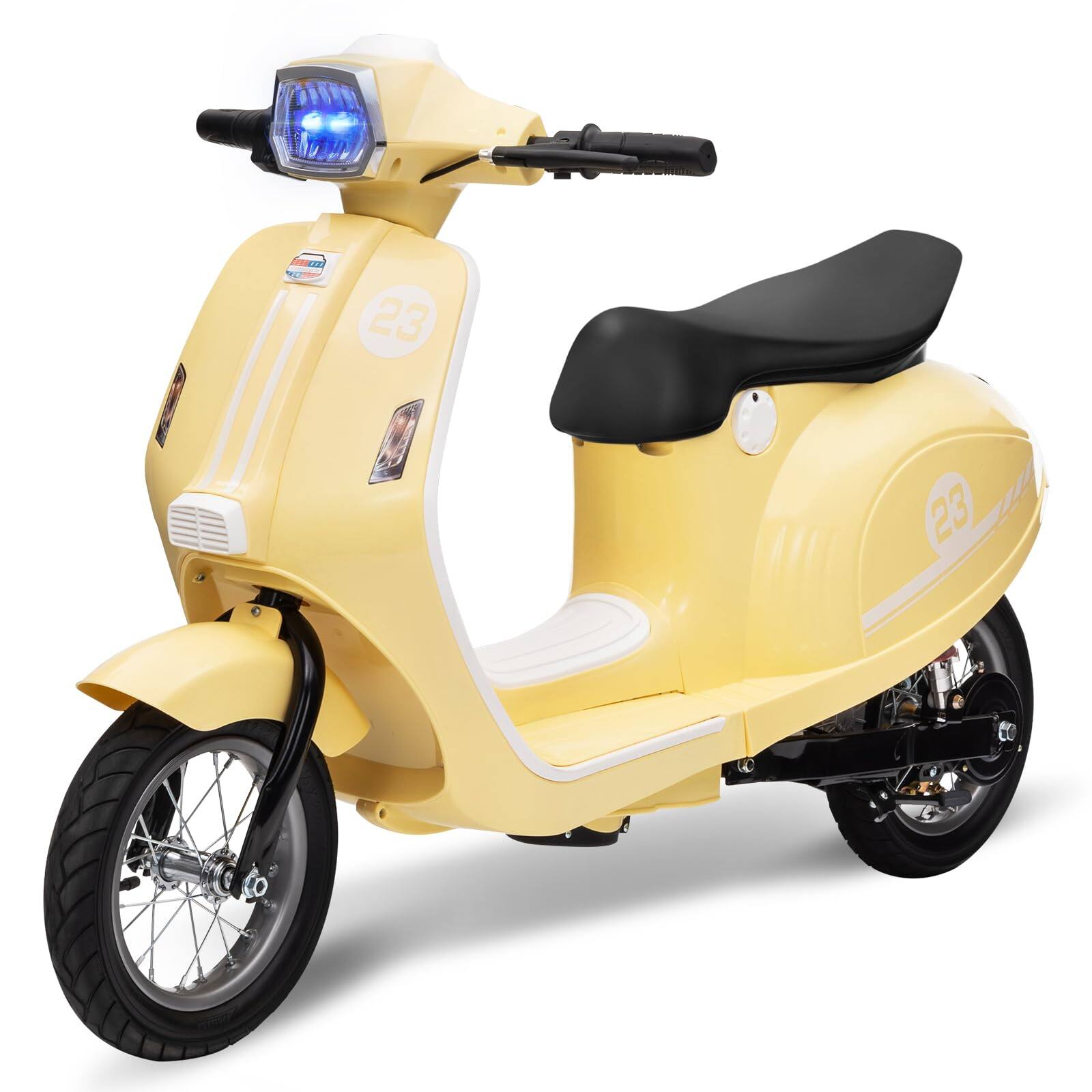 Alt View 4. Jojoka - Electric Moped Scooter for Kids, 24V 350W Kids Ride on Motorcycle, Max Up to 14MPH, with Rear Brake, Twist Grip Throttle.