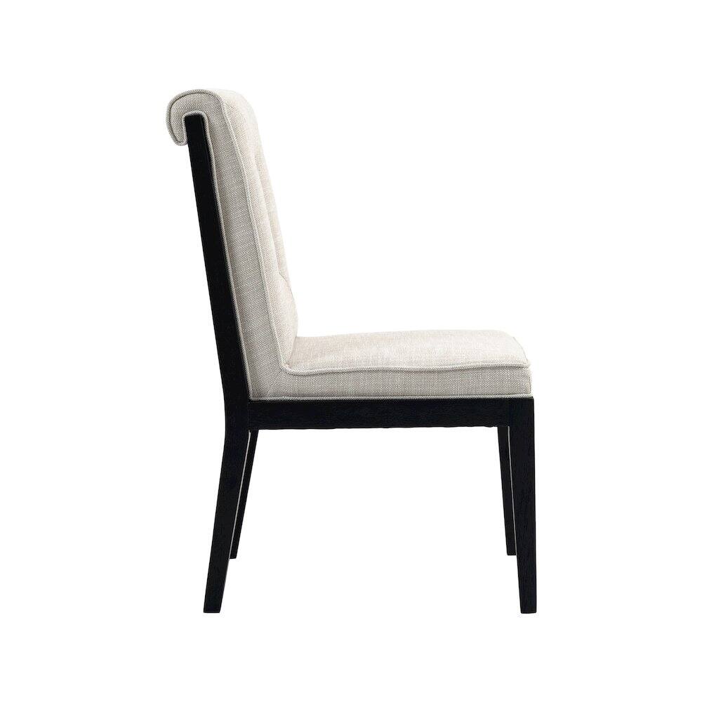 Alt View 3. Meridian Furniture - Gwendolyn Cream Linen Textured Fabric Dining Side Chair, Set of 2 - Beige.