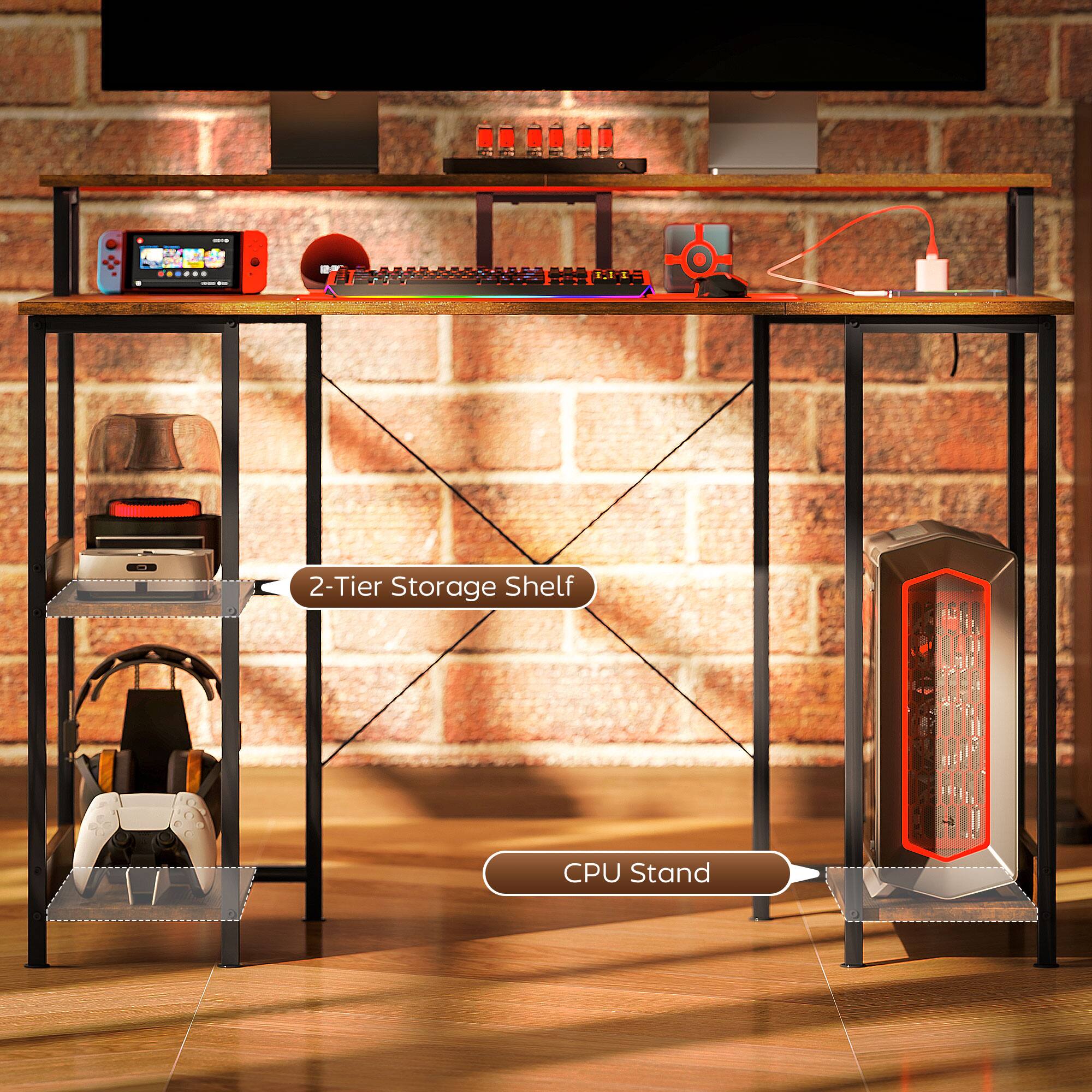 I 2-Tier Storage Shelf CPU Stand - i