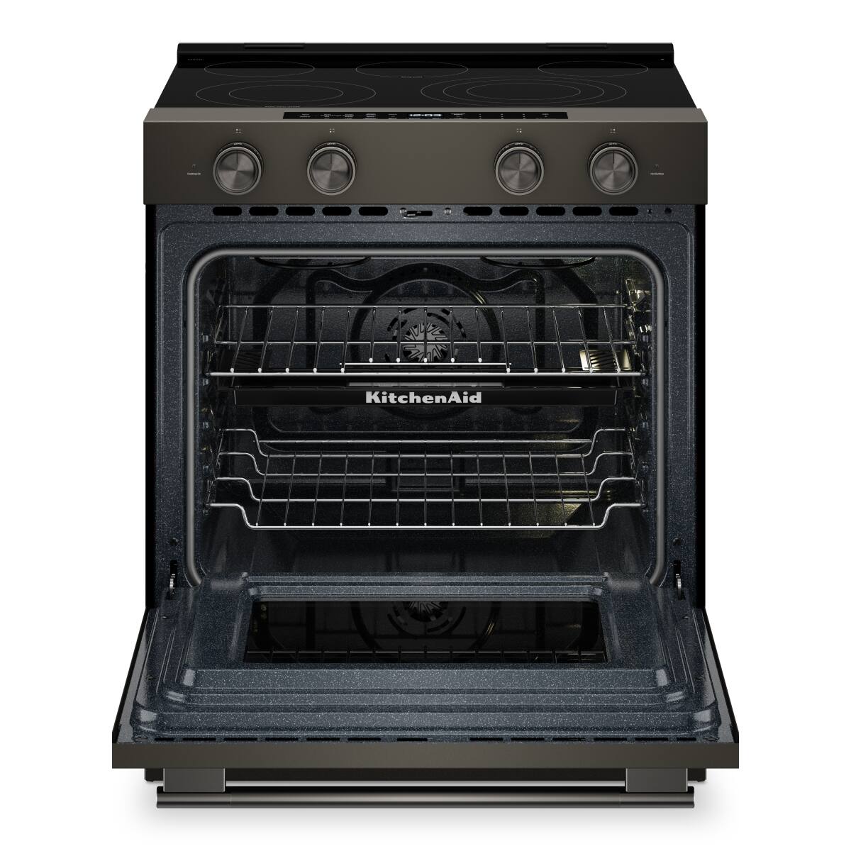 Alt View 7. KitchenAid - KitchenAid - 5.3 Cu. Ft. Smart Slide-In Electric Range with Two Even-Heat Hyper Elements - Stainless Steel - Black Ore.