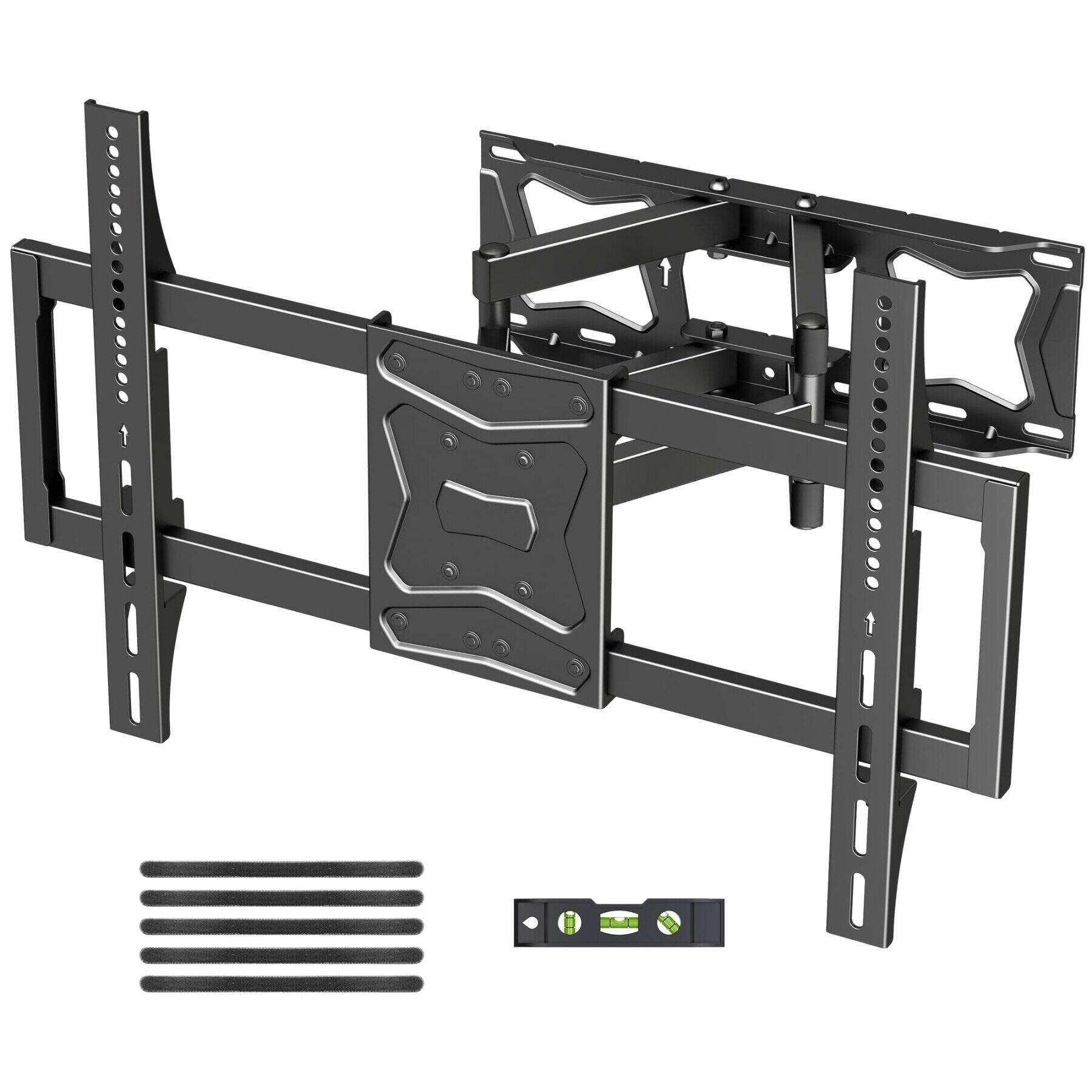 Front. Dazzed Corner - Full Motion TV Wall Mount for 37–86 in. TVs, 132 lbs, VESA 600x400 - Black.