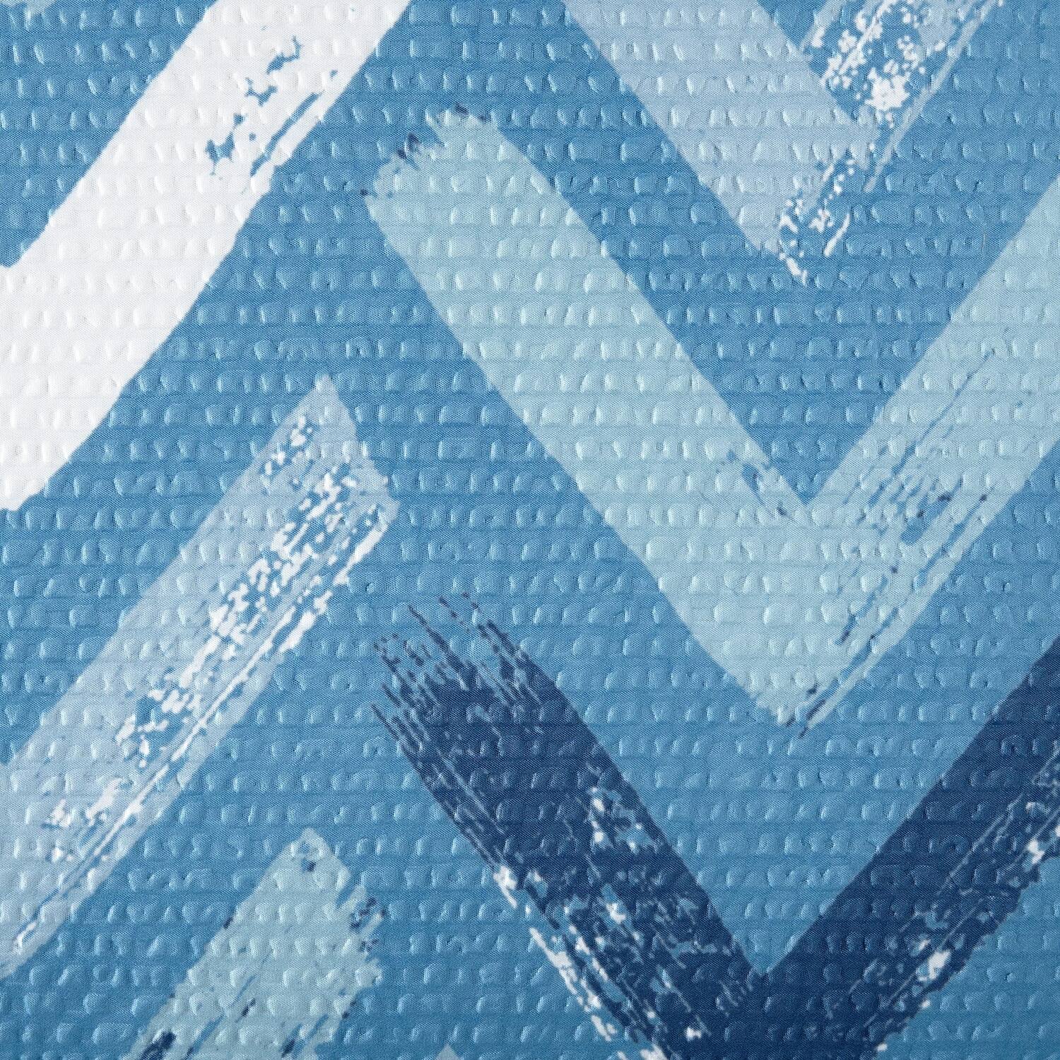 Left. Shavel Home Products - Shavel 100% Polyester Luxury Seersucker Chevron Comforter Set Twin Blue - Blue.