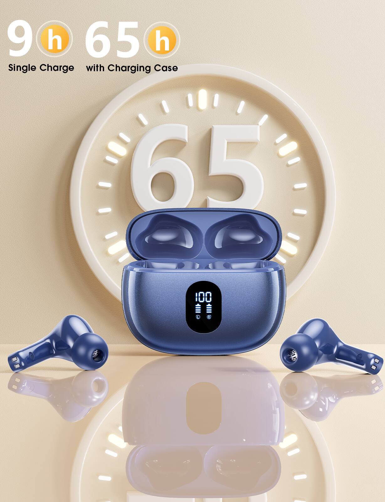 9 h Single Charge  
65 h with Charging Case