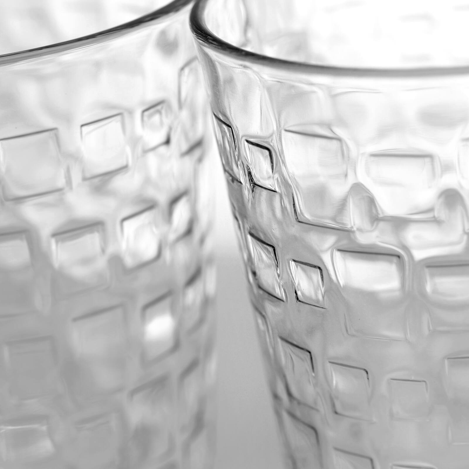 Alt View 1. Gibson - Gibson Home Great Foundations 4-Piece 16 oz. Tumbler Set, Square Pattern - Clear.