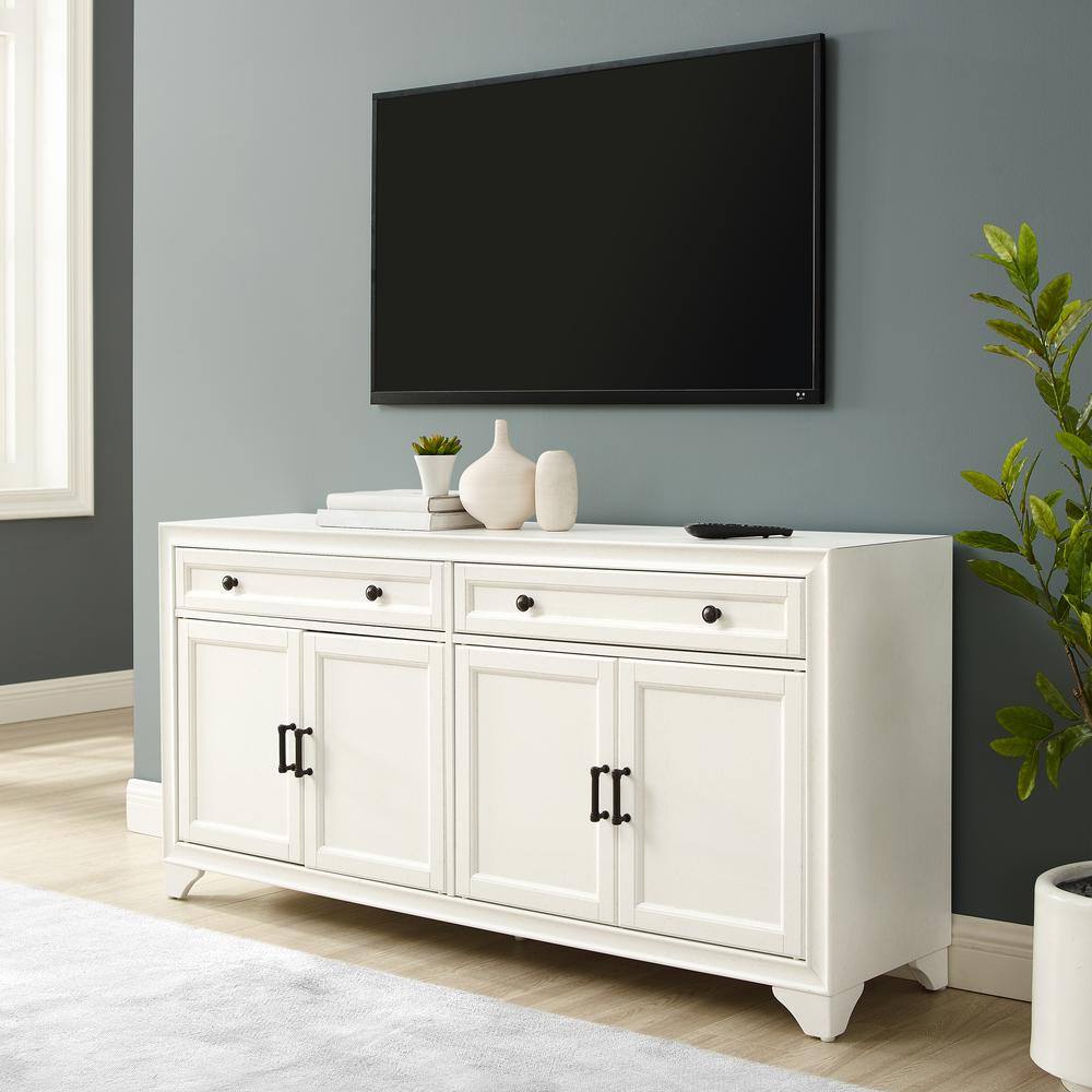 Alt View 5. Crosley Furniture - Tara Sideboard - Distressed White.